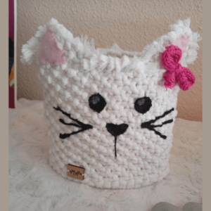 Macramé 2 cesta gato macrame