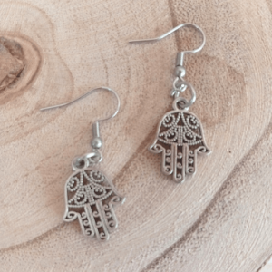 pendientes de acero inoxidable de mano de fatima