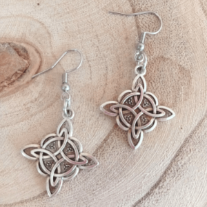 pendientes de acero inoxidable de nudo de bruja