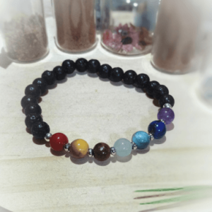 Minerales y Piedras 2 pulsera chakras volcanica