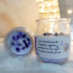 vela de soja de amatista y lavanda